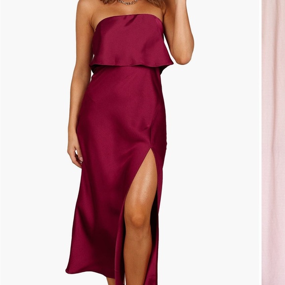 knee length dresses for ladies Gizelle | Women's Strapless Midi Dress main image 0